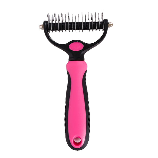 Double Sided Pet Undercoat Rake for Dematting and Deshedding