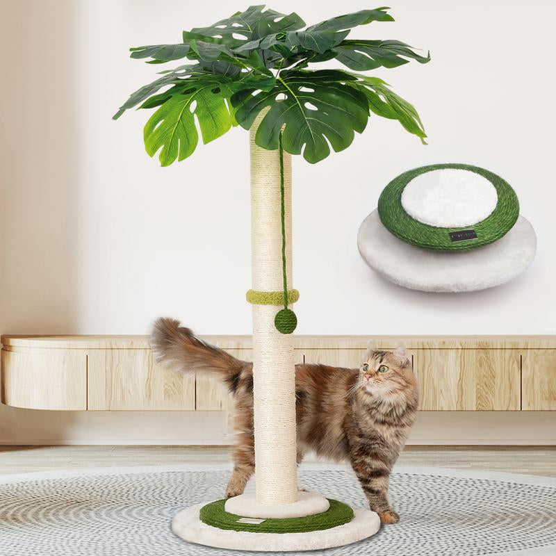 Cat Scratching Post with Flower Bed Cute Cat Scratcher with Sisal Dangling Ball Small Cat Tree for Indoor Cats Perch Cat Tower for Large Adult Cats and Kittens