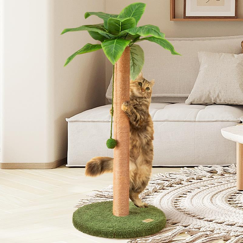Cat Scratching Post with Flower Bed Cute Cat Scratcher with Sisal Dangling Ball Small Cat Tree for Indoor Cats Perch Cat Tower for Large Adult Cats and Kittens