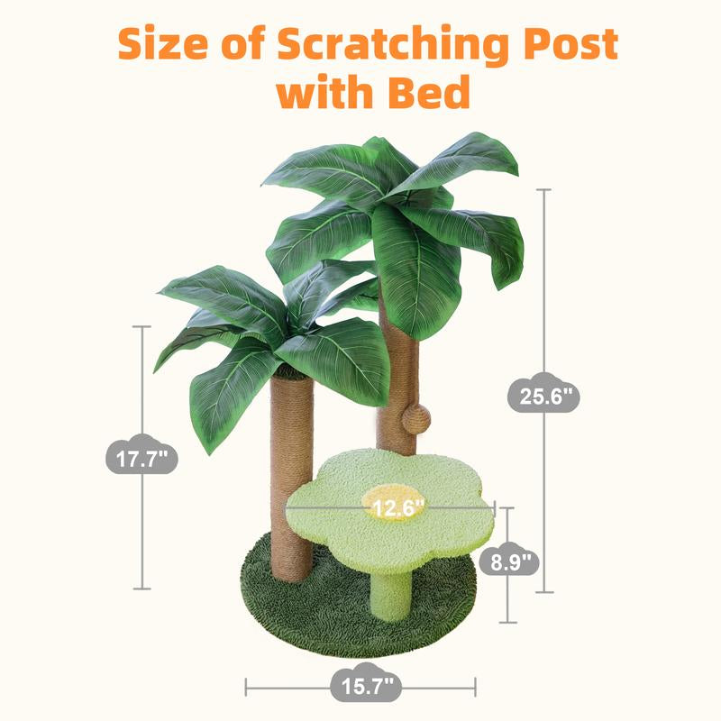 Cat Scratching Post with Flower Bed Cute Cat Scratcher with Sisal Dangling Ball Small Cat Tree for Indoor Cats Perch Cat Tower for Large Adult Cats and Kittens