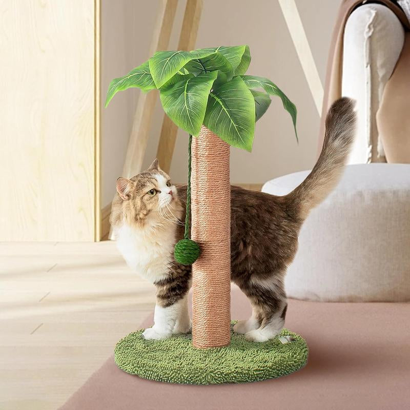 Cat Scratching Post with Flower Bed Cute Cat Scratcher with Sisal Dangling Ball Small Cat Tree for Indoor Cats Perch Cat Tower for Large Adult Cats and Kittens