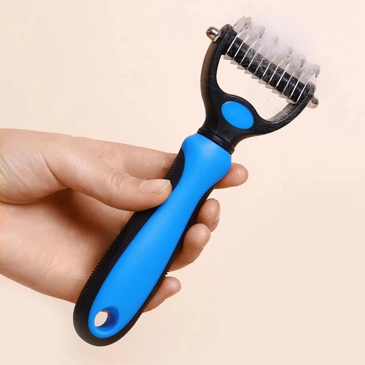Double Sided Pet Undercoat Rake for Dematting and Deshedding
