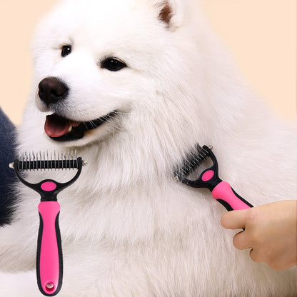 Double Sided Pet Undercoat Rake for Dematting and Deshedding