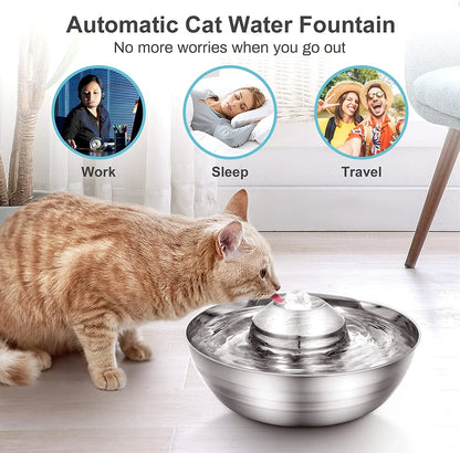 Automatic Water Dispenser , 67Oz/2L with 5 Filters Included for Dogs, Cats, Small Animals