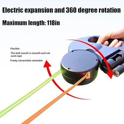Double Ended Leash with Tangle-Free Swivel, LED Flashlight, and Litter Bag Holder for Small & Large Dog