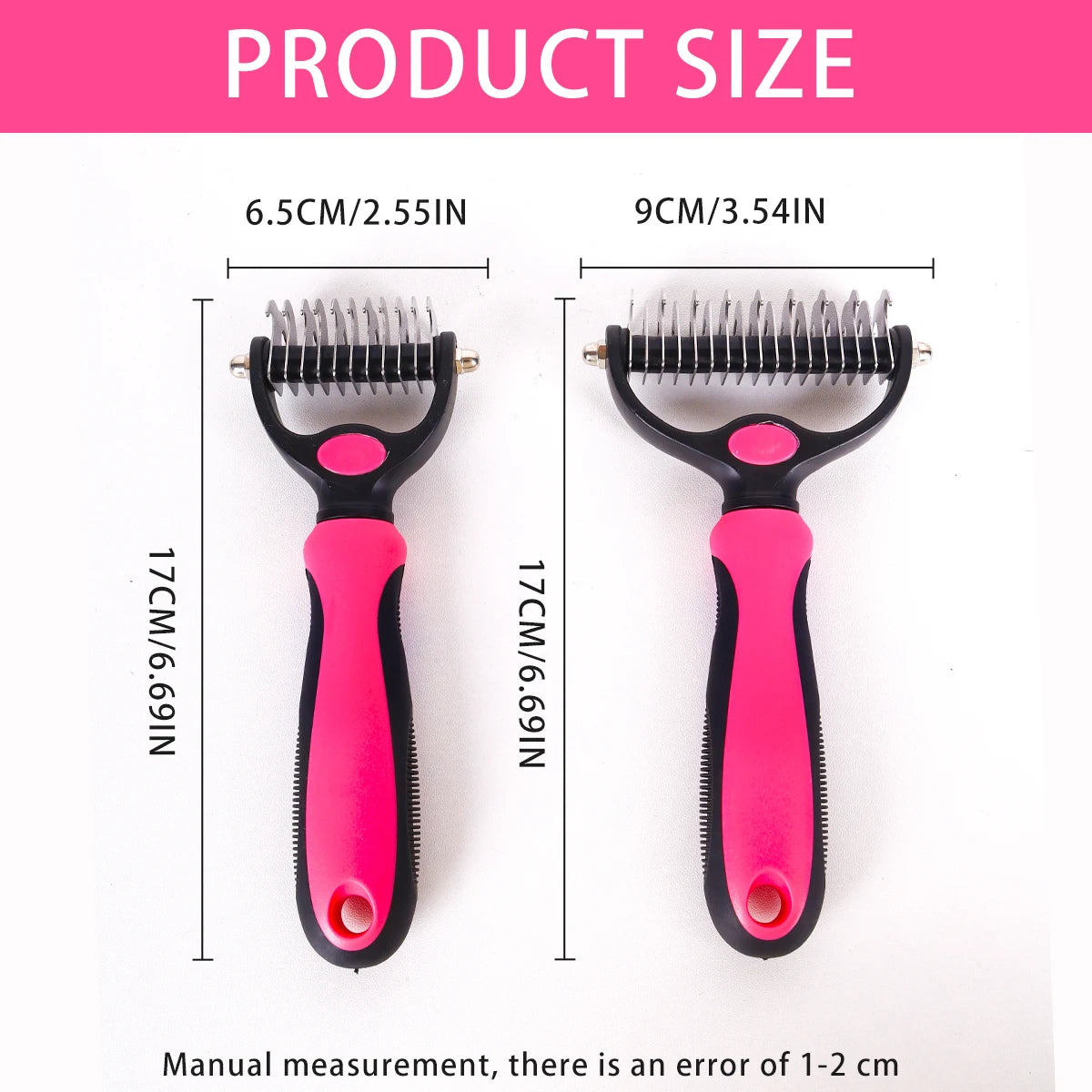 Double Sided Pet Undercoat Rake for Dematting and Deshedding