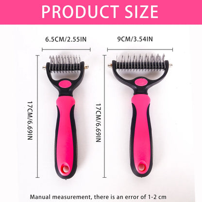 Double Sided Pet Undercoat Rake for Dematting and Deshedding